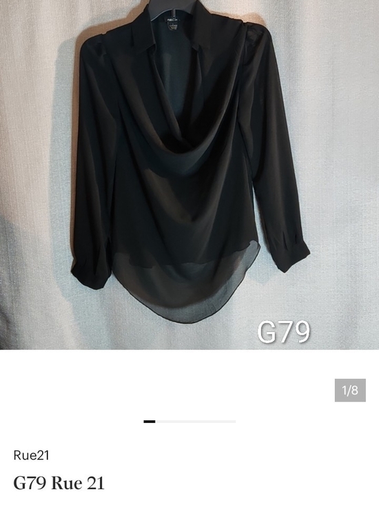 Rue21 Tops - G79 Rue21 Black Draped Cowl Neck Sheer Blouse